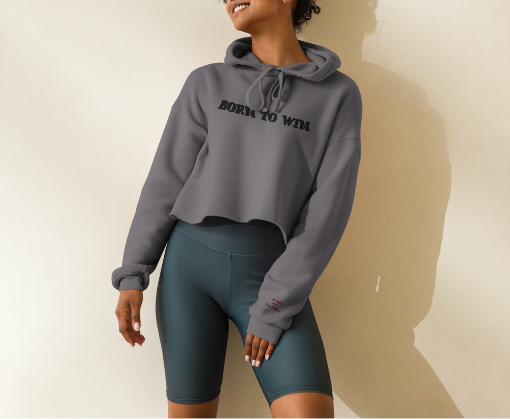 Born To Win - Women Crop Hoodie